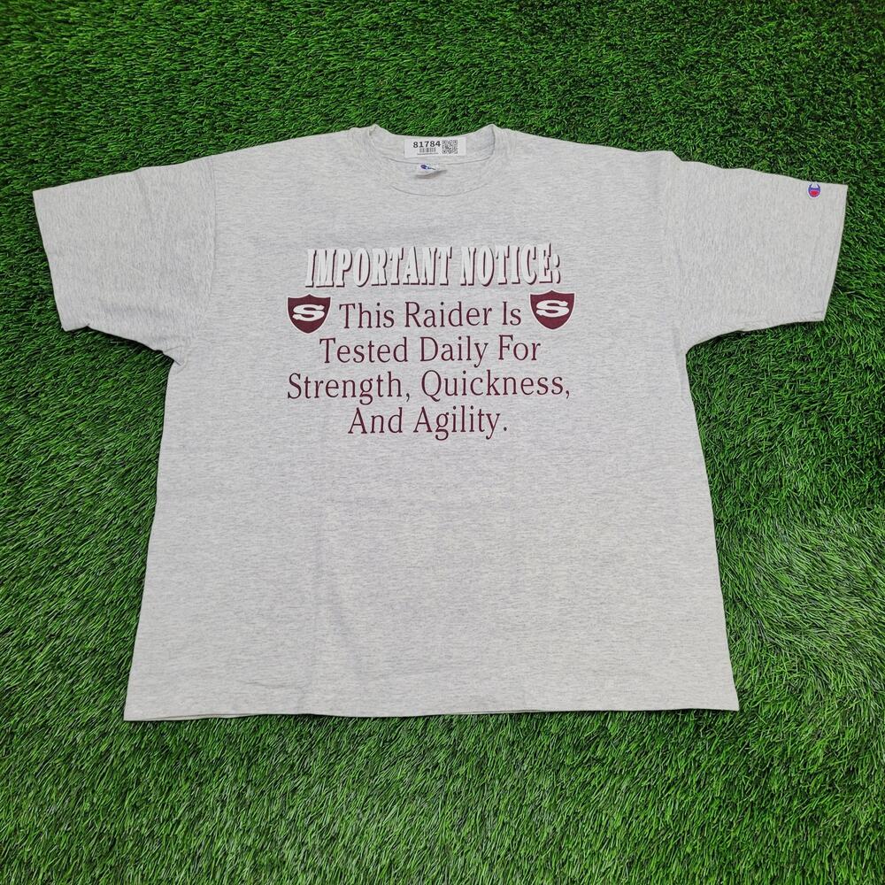 Vintage Champion Raiders Shirt XL 23x26 Gray USA